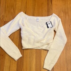 Hollister Cream Off-the-Shoulder Sweater